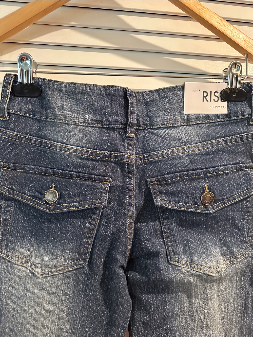 Nwt Rise Five Pocket Bootcut Jeans With Front Seam And Double Button/Zip Front. — image 6 of 6